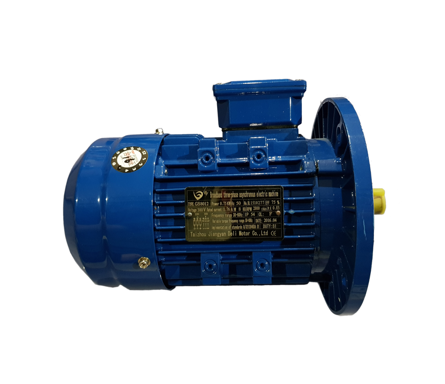 Broad band 3-PHASE Ascynchronous electric Type GS8012 0.75Kw 380V 50Hz 1.76A 2800Rpm